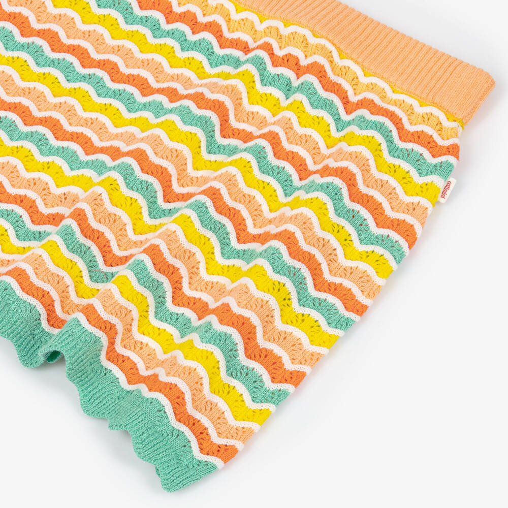 Catimini-Юбка оранжевая из хлопка с волнистым узором для девочек | Childrensalon