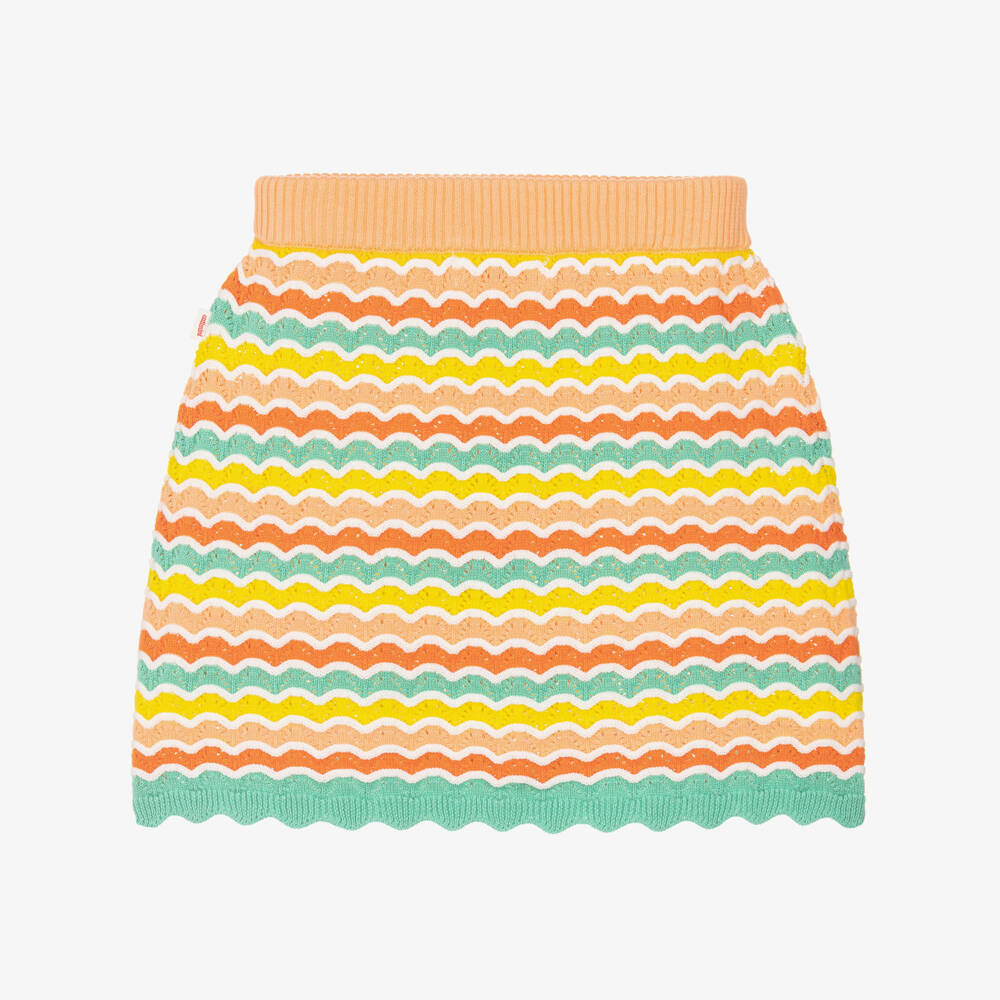 Catimini-Юбка оранжевая из хлопка с волнистым узором для девочек | Childrensalon