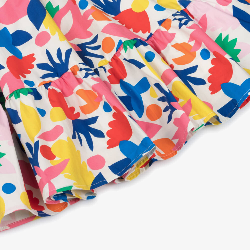 Catimini-Girls Red & Blue Cotton Floral Dress | Childrensalon