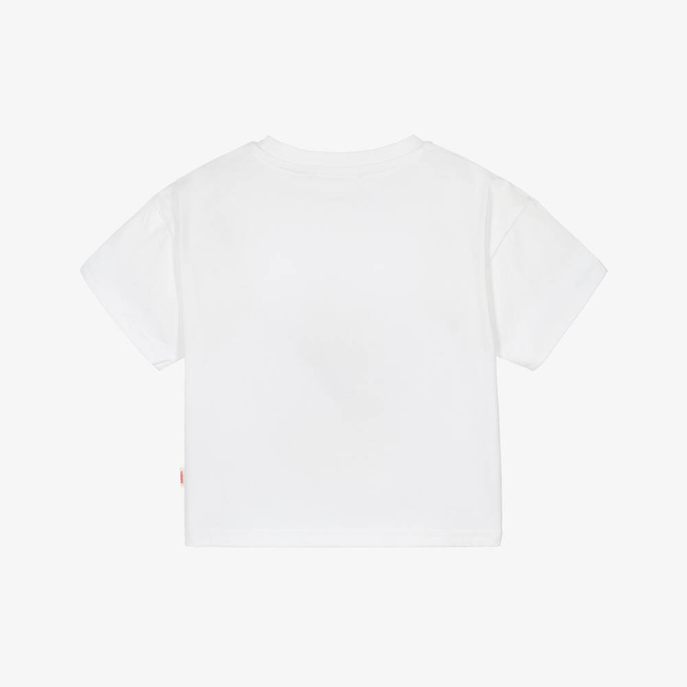 Catimini-Футболка из белого хлопка с ярким мотивом ракушек для девочек | Childrensalon