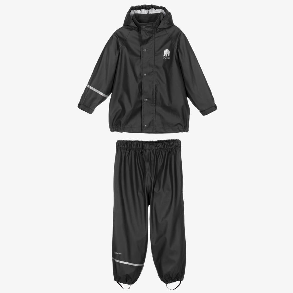 CeLaVi-Black 2 Piece Rainsuit | Childrensalon
