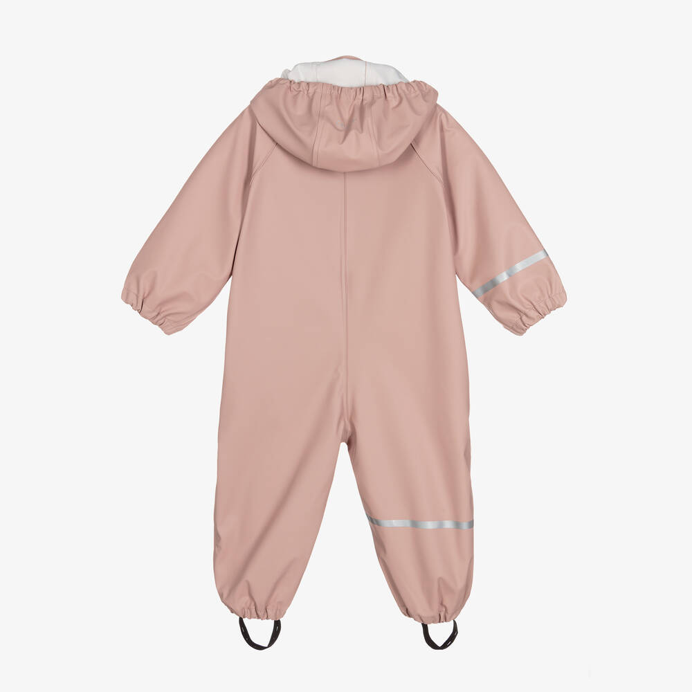 CeLaVi-Girls Pink Waterproof Rainsuit | Childrensalon