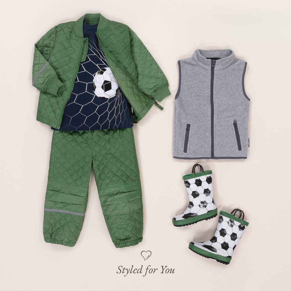 CeLaVi-Green Quilted Jacket & Trouser Set | Childrensalon