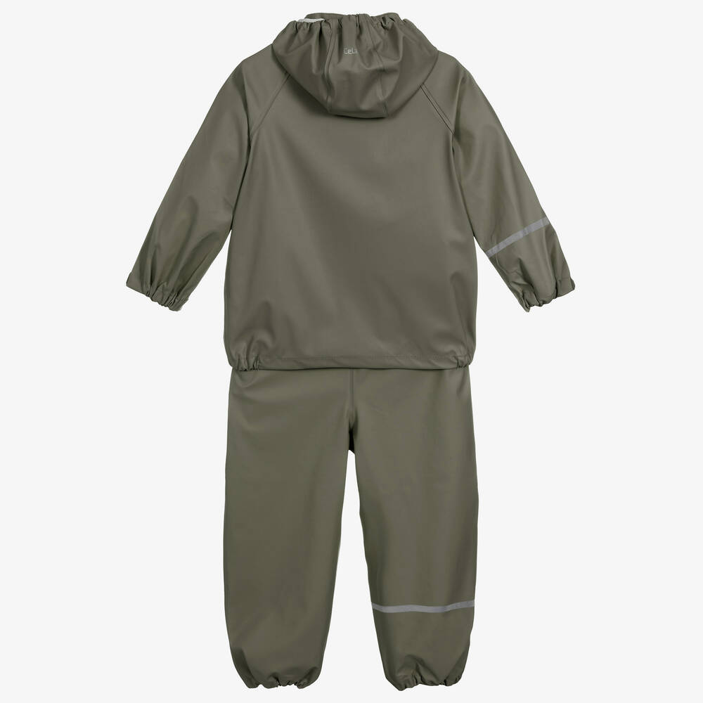 CeLaVi-Khaki Green 2 Piece Rainsuit | Childrensalon