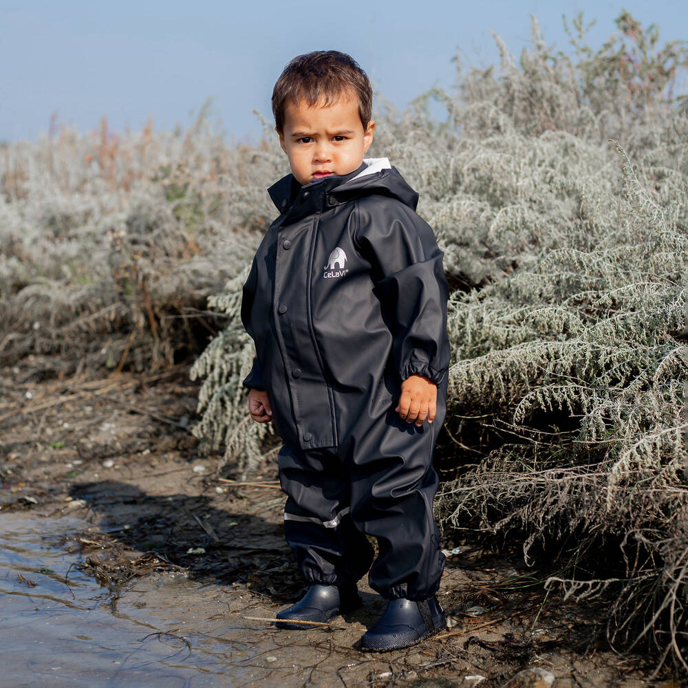 CeLaVi-Navy Blue Rainsuit | Childrensalon