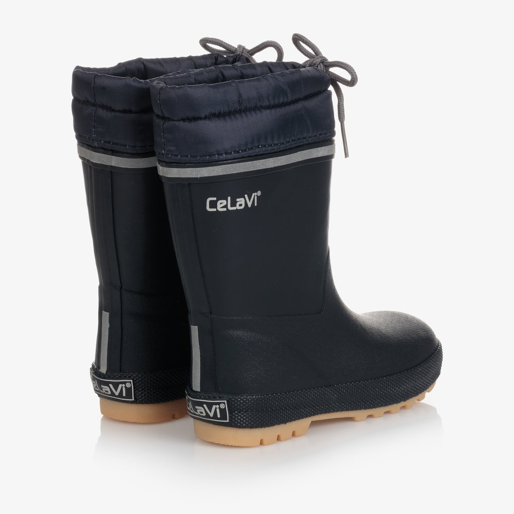 CeLaVi-Navy Blue Rubber Rain Boots | Childrensalon