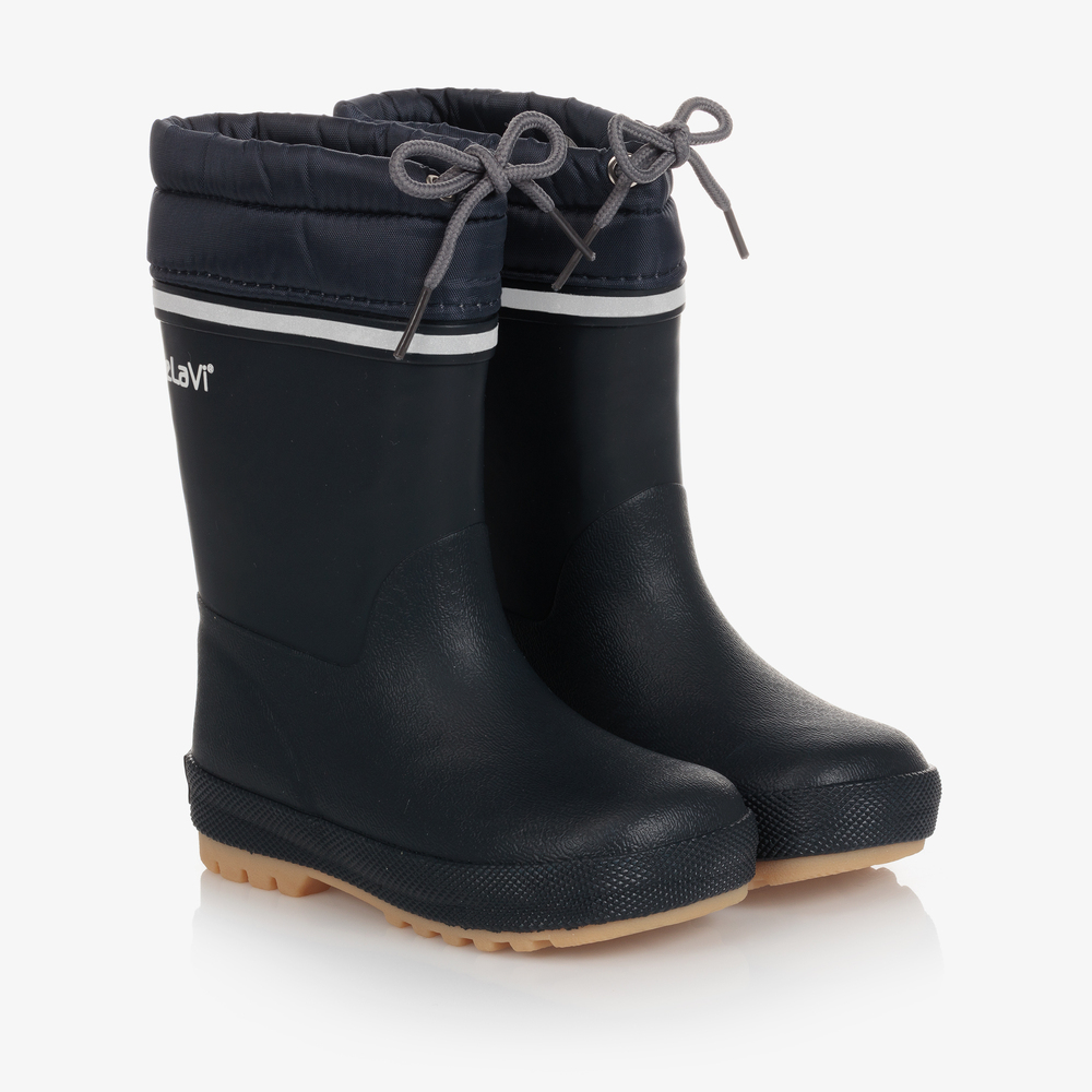 CeLaVi-Navy Blue Rubber Rain Boots | Childrensalon