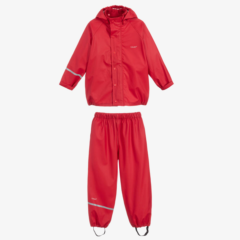 CeLaVi-Red 2 Piece Rainsuit | Childrensalon