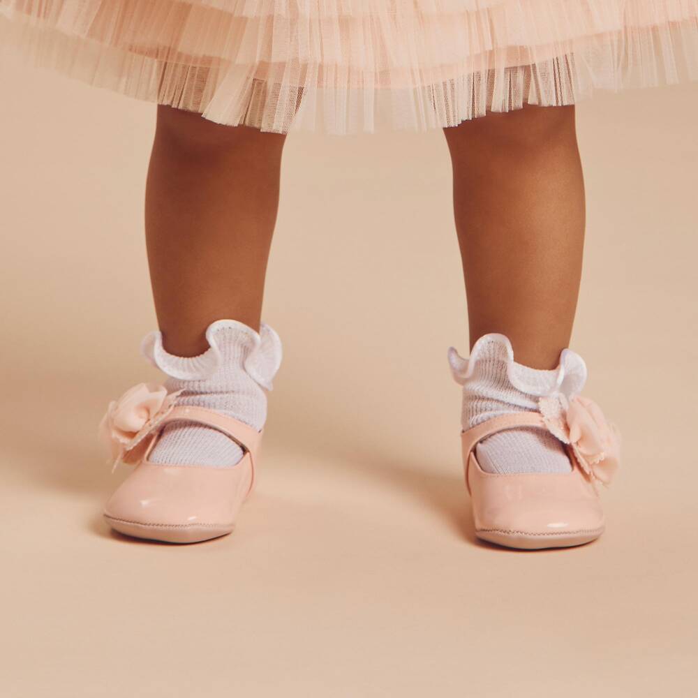 Children's Classics-Пинетки розовые из лакированной кожи для малышек | Childrensalon