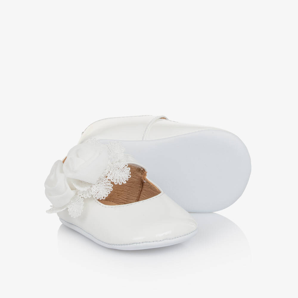 Children's Classics-Baby Girls White Patent Leather Pre-Walker Shoes | Childrensalon