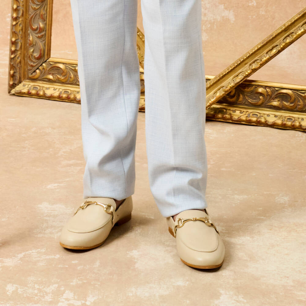 Children's Classics - Beige Leather Loafers | Childrensalon Children's Classics - Beige Leather Loafers | Childrensalon