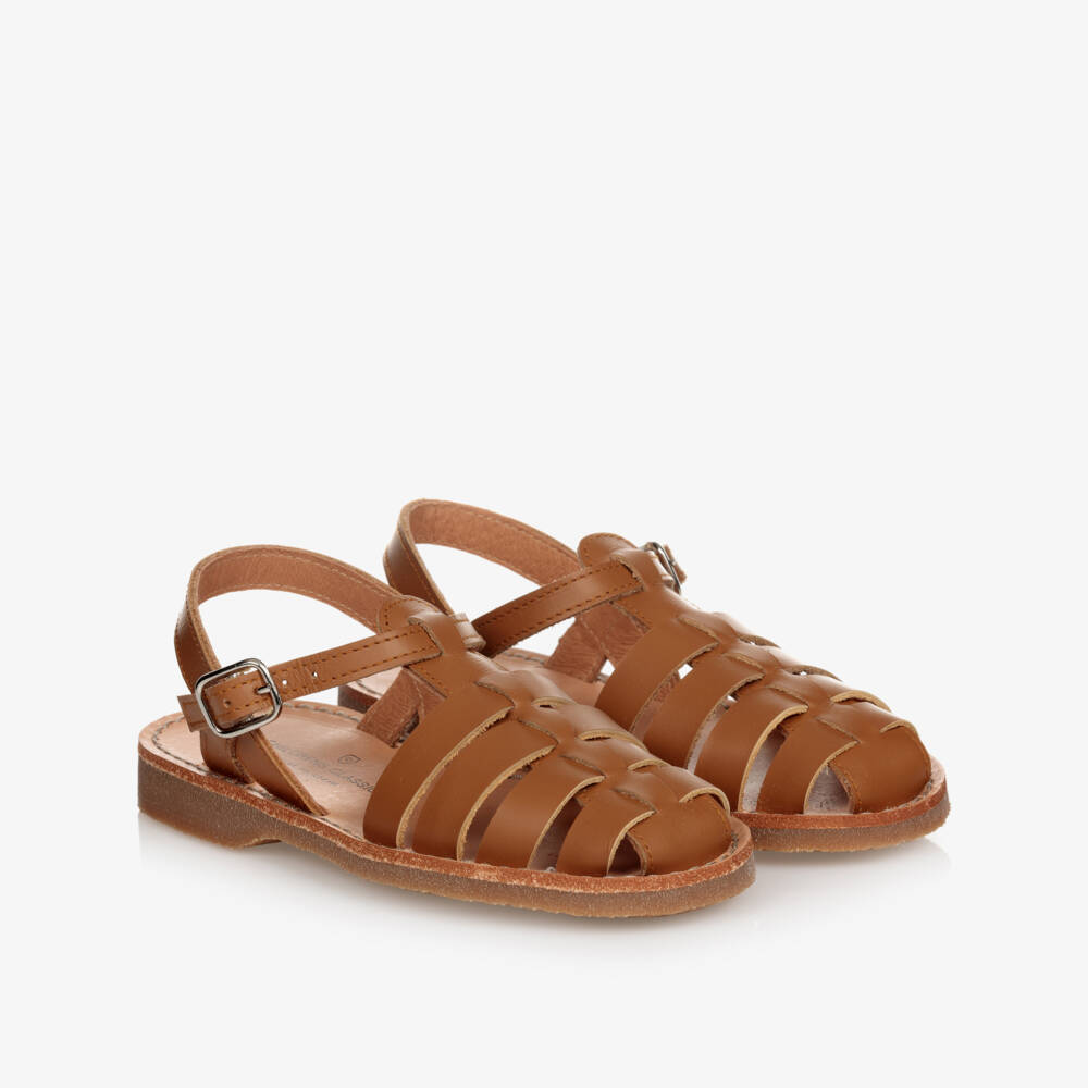 Children's Classics-Beige Leather Sandals | Childrensalon