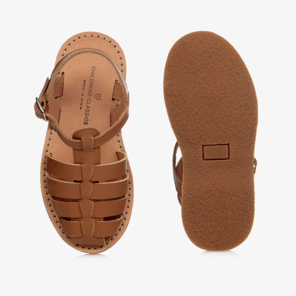 Children's Classics-Beige Leather Sandals | Childrensalon