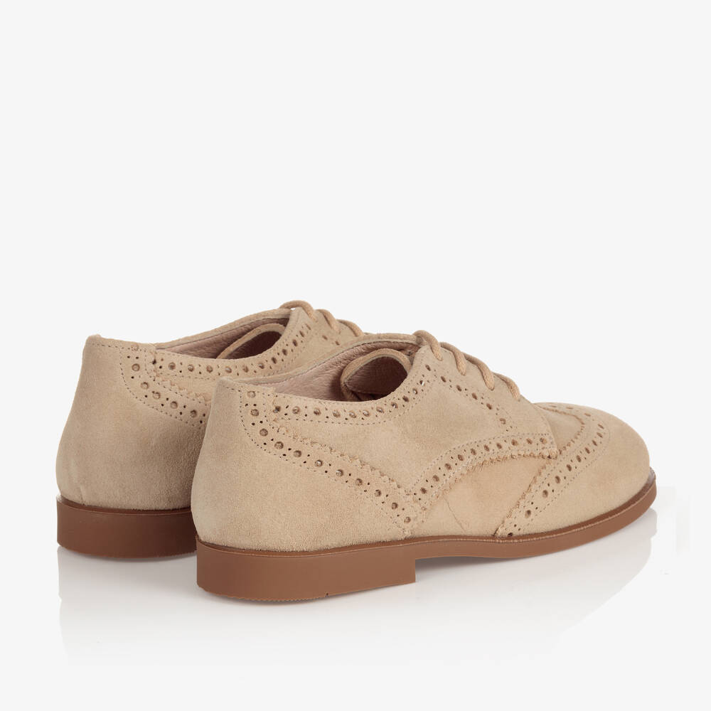 Children's Classics-Beige Suede Brogues | Childrensalon