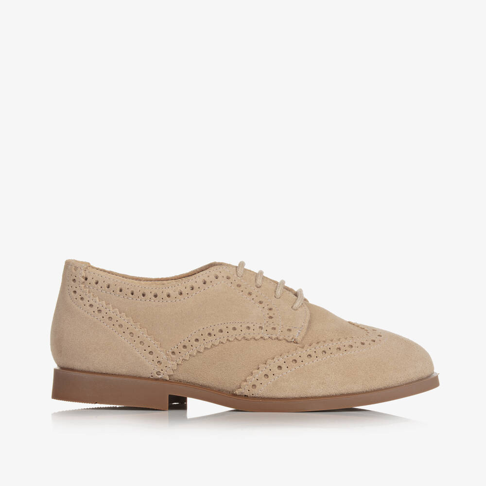 Children's Classics-Beige Suede Brogues | Childrensalon