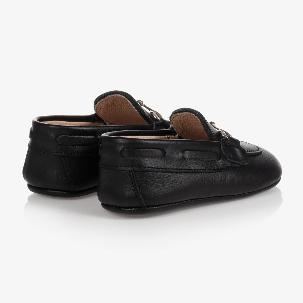 Children's Classics-Black Leather Pre-Walker Shoes | Childrensalon