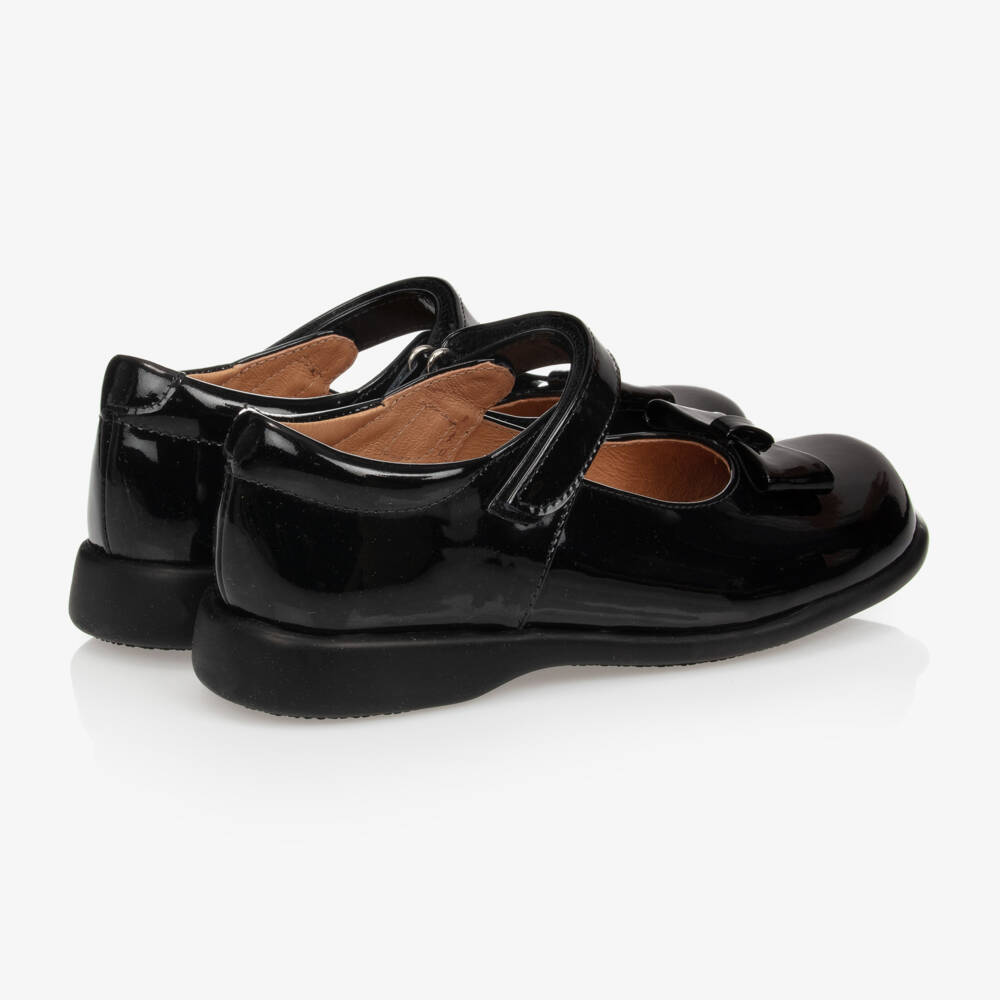 Children's Classics-Black Patent Leather Shoes With Bows | Childrensalon