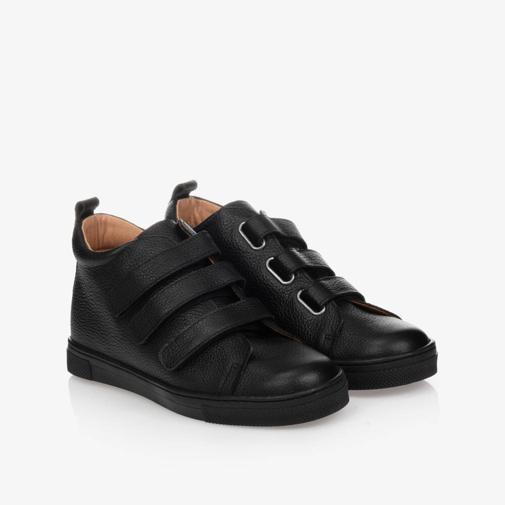 Children's Classics-حذاء رياضي جلد لون أسود للأولاد | Childrensalon