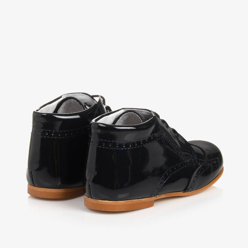Children's Classics-Boys Blue Patent Brogue Shoes | Childrensalon