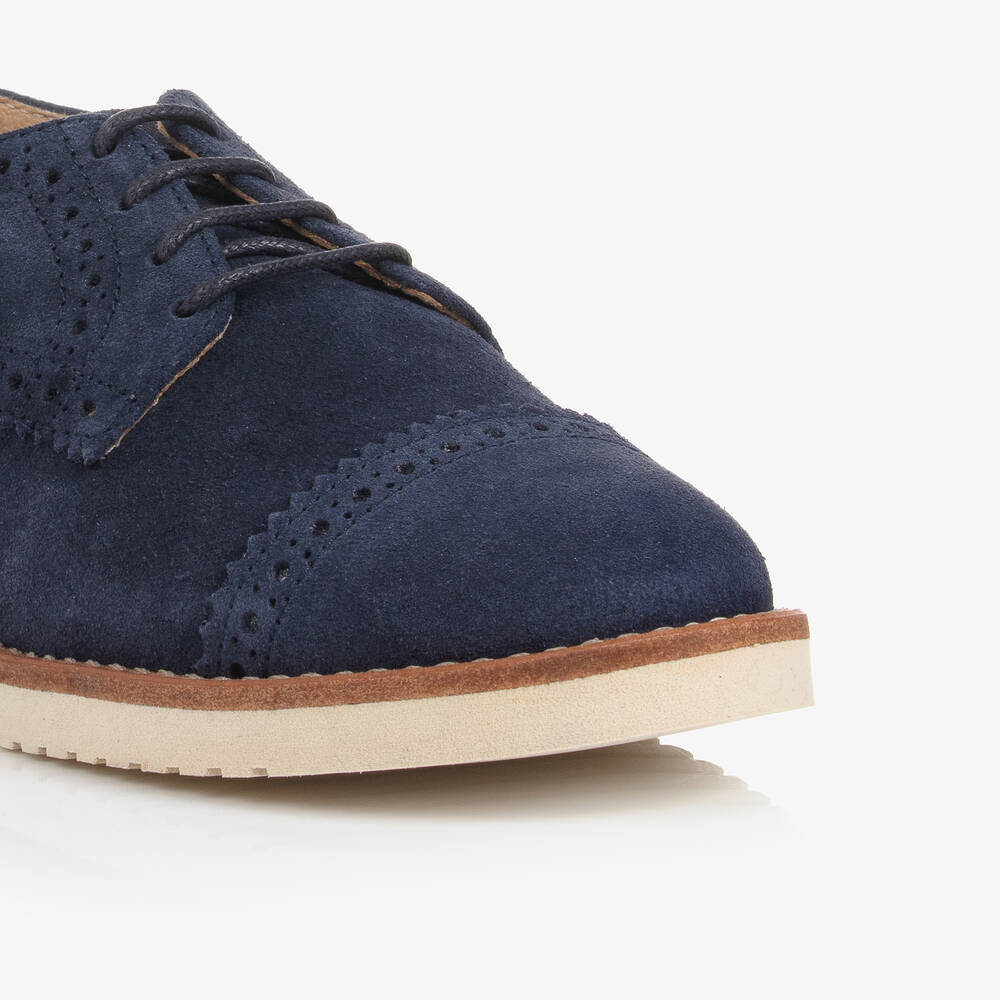 Children's Classics-حذاء بروغ جلد شامواه لون كحلي للأولاد | Childrensalon