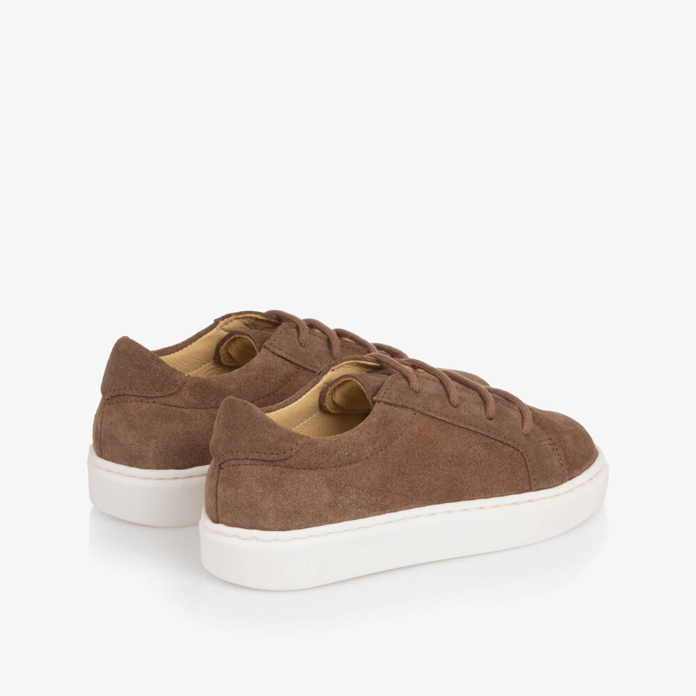 Children's Classics-Boys Brown Suede Leather Lace-Up Trainers | Childrensalon