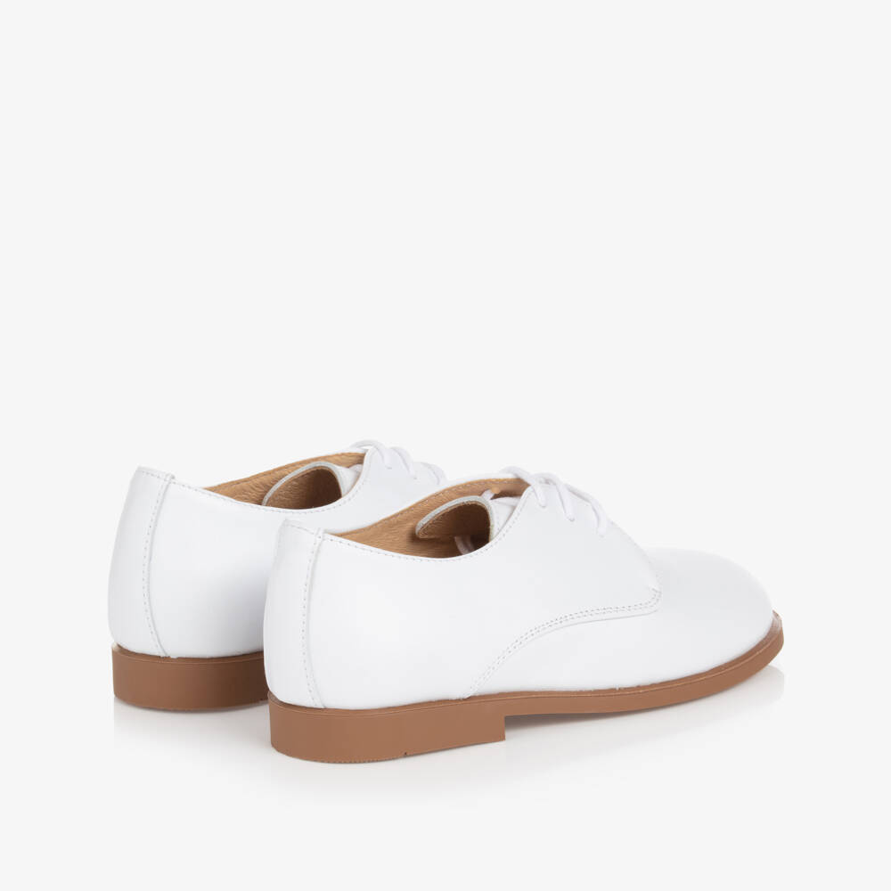 Children's Classics-Boys White Leather Shoes | Childrensalon