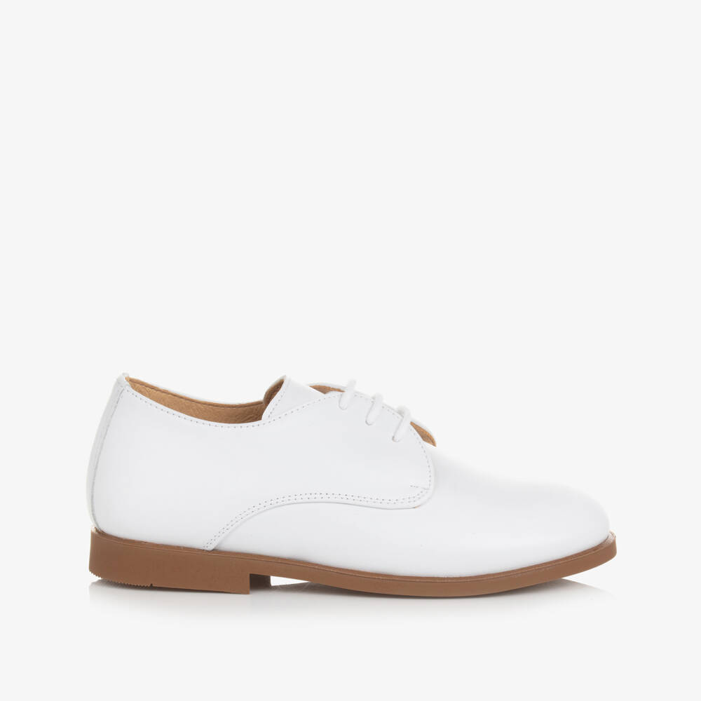 Children's Classics-Boys White Leather Shoes | Childrensalon
