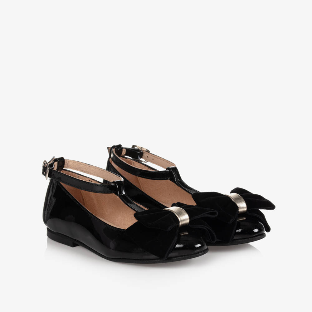 Children's Classics-حذاء جلد لامع لون أسود للبنات | Childrensalon