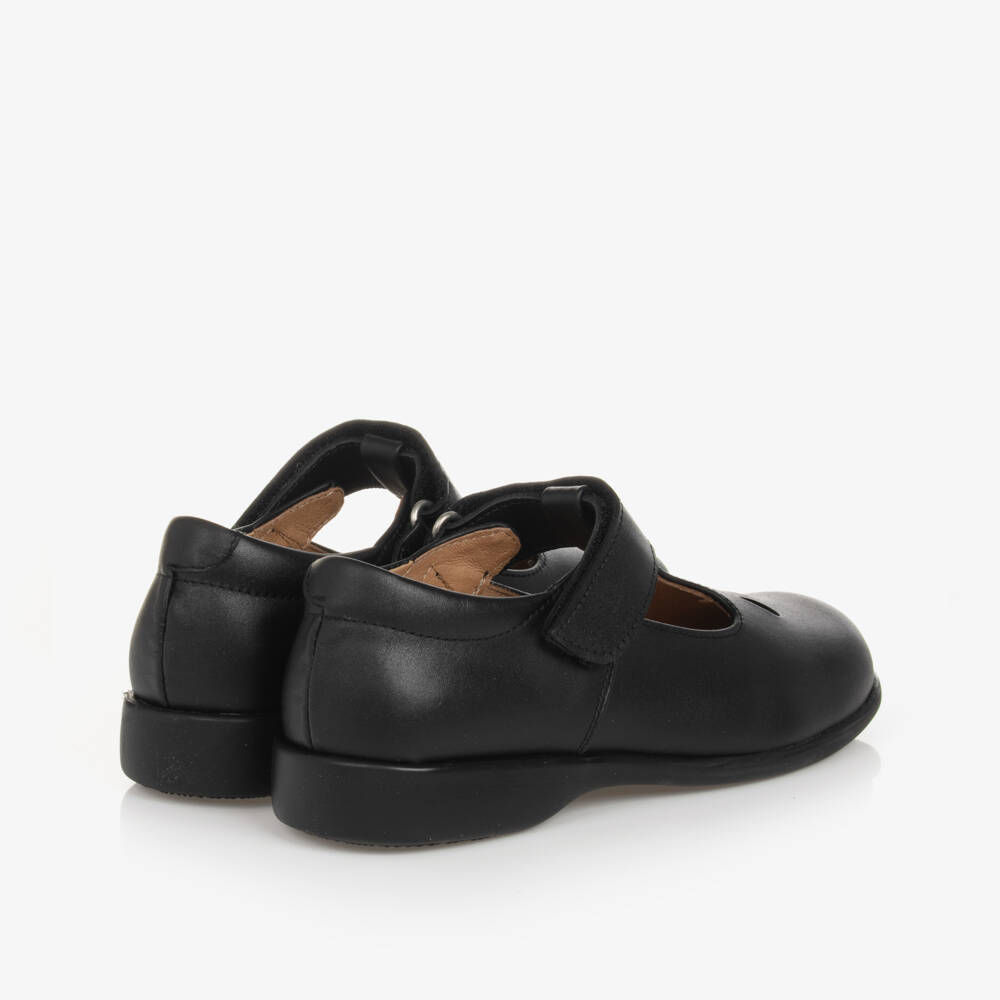 Children's Classics-Girls Black Leather T-Bar Shoes | Childrensalon