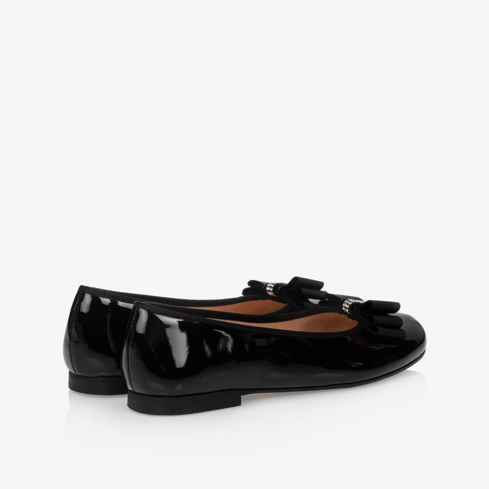 Children's Classics-Girls Black Patent Ballerina Shoes | Childrensalon