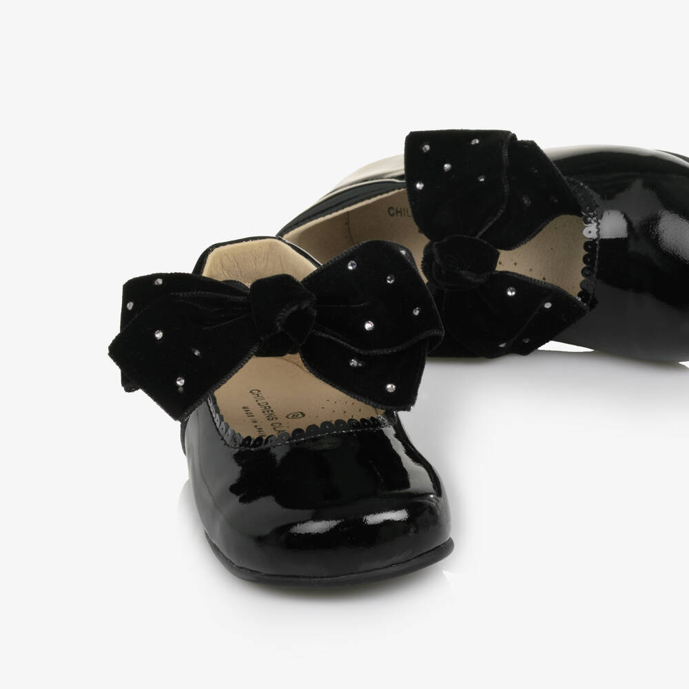Children's Classics-Girls Black Patent Leather First Walker Shoes | Childrensalon