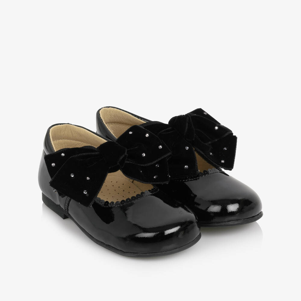 Children's Classics-Girls Black Patent Leather First Walker Shoes | Childrensalon