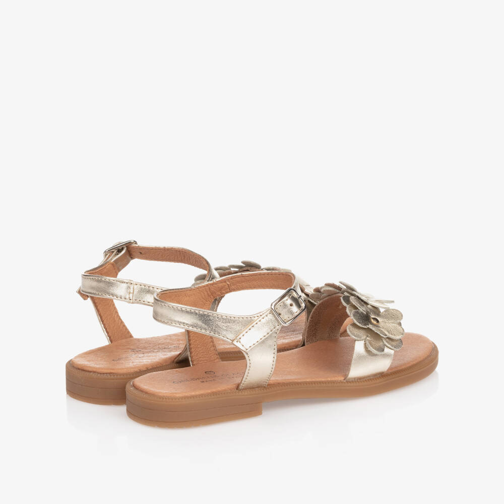 Children's Classics-Girls Gold Leather Sandals | Childrensalon