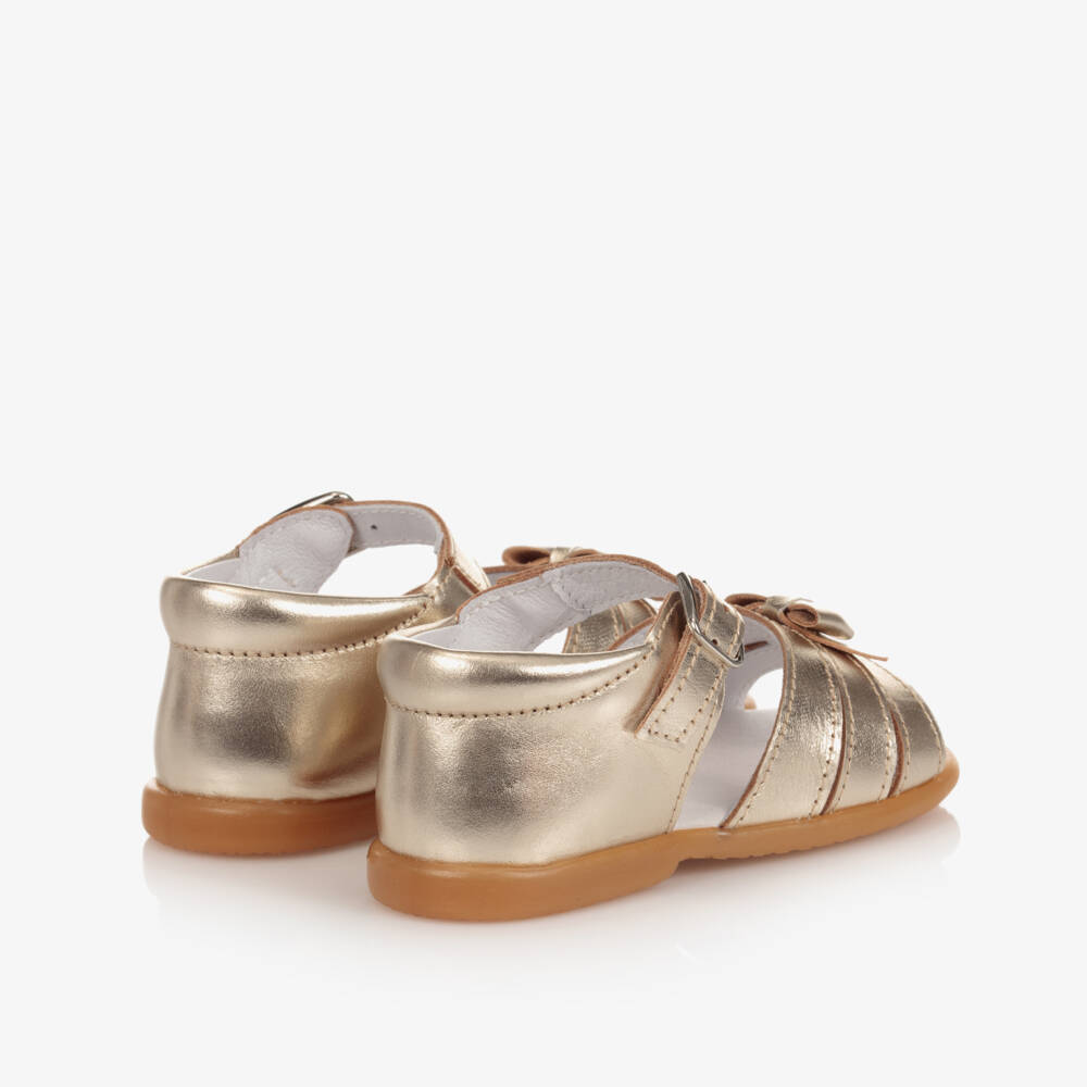 Children's Classics-Girls Gold Leather Sandals | Childrensalon
