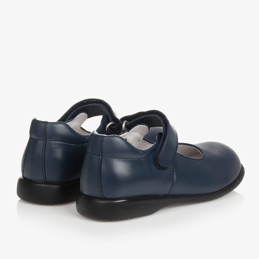 Children's Classics-Girls Navy Blue Leather Shoes | Childrensalon
