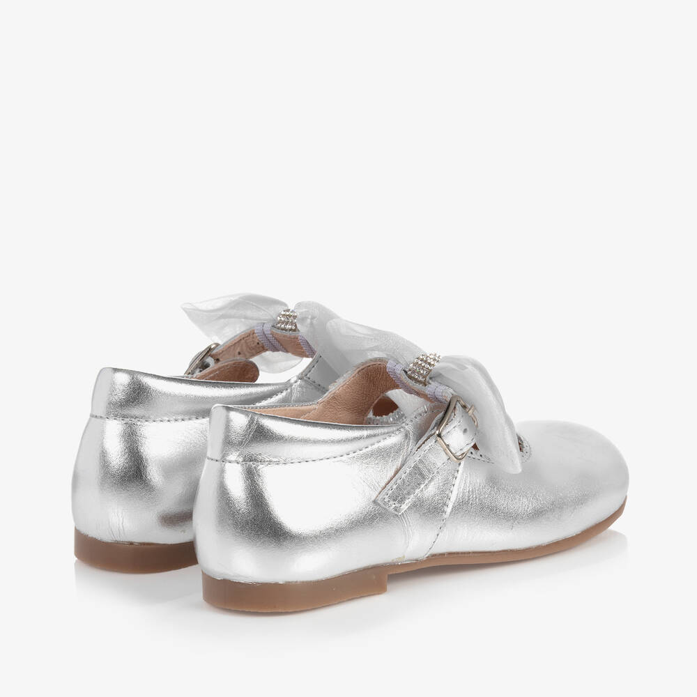 Children's Classics-Girls Silver Leather Shoes | Childrensalon