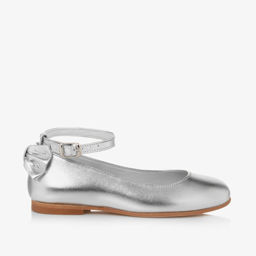Children's Classics-Girls Silver Leather Shoes | Childrensalon