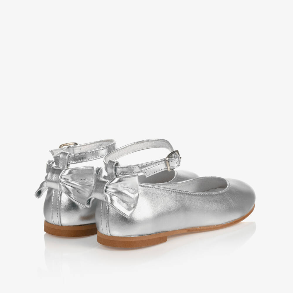 Children's Classics-Girls Silver Leather Shoes | Childrensalon