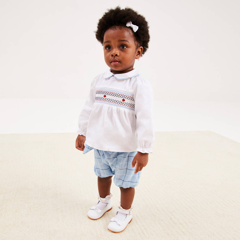 Children's Classics-Girls White Leather Bow Shoes | Childrensalon