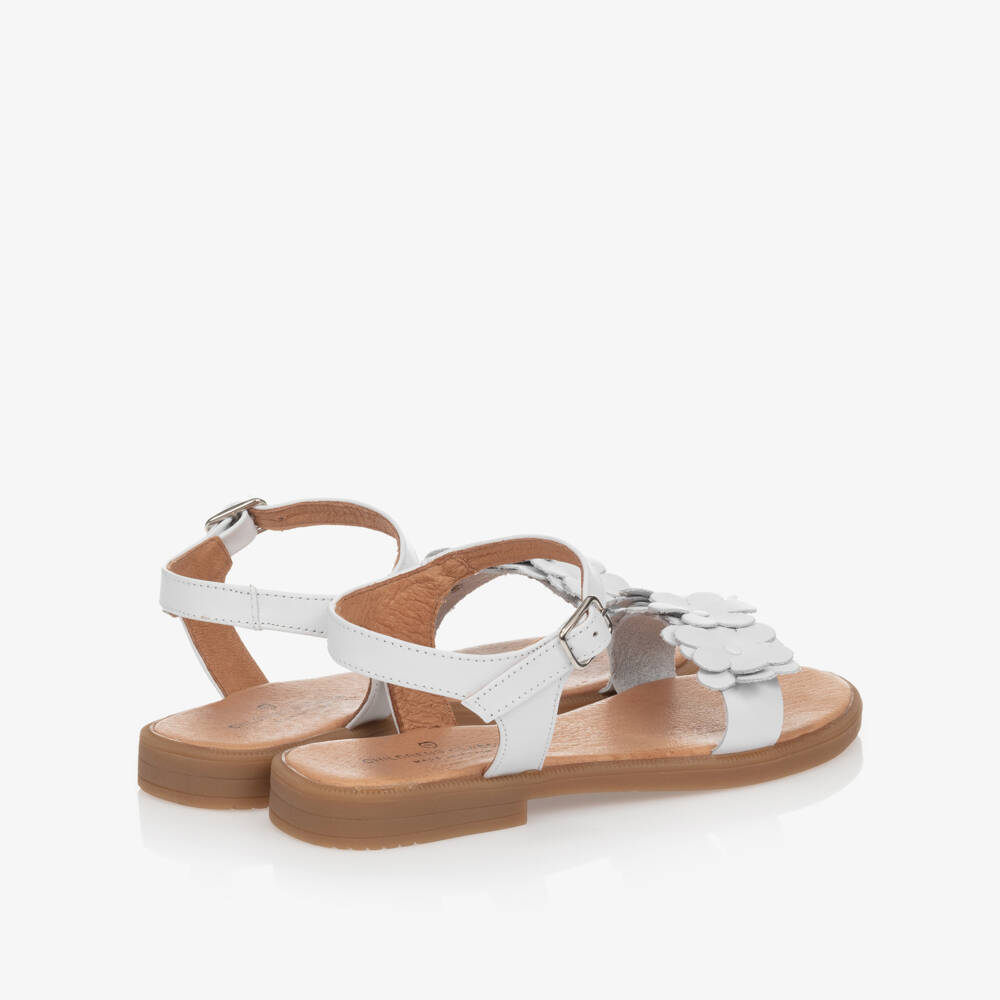Children's Classics-Girls White Leather Sandals | Childrensalon
