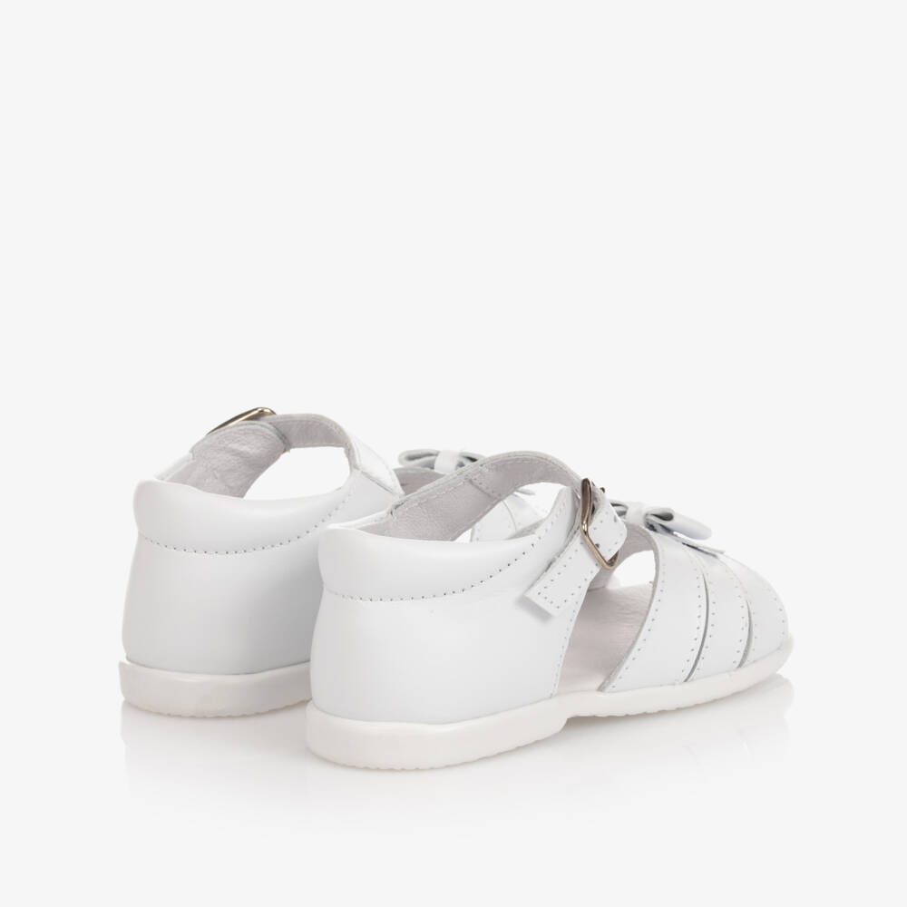 Children's Classics-Girls White Leather Sandals | Childrensalon