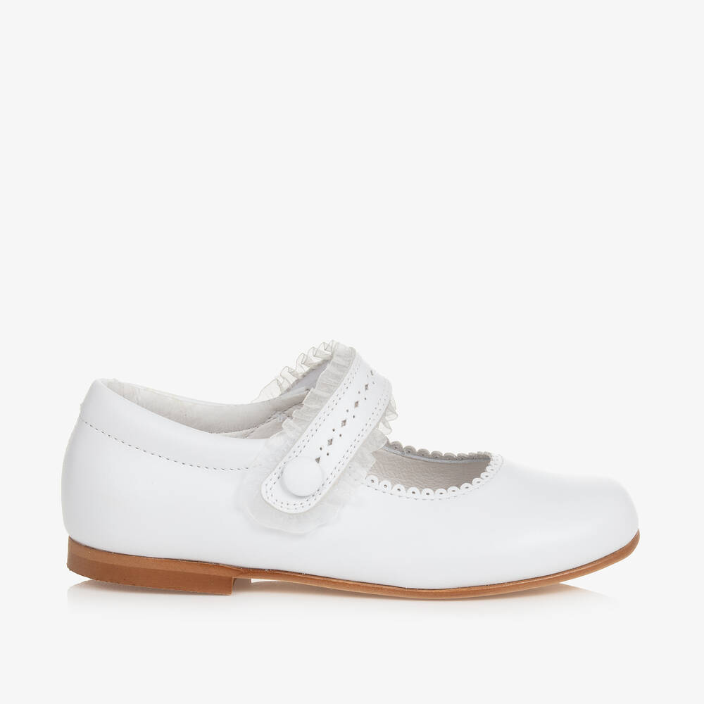 Children's Classics-Girls White Leather Shoes | Childrensalon
