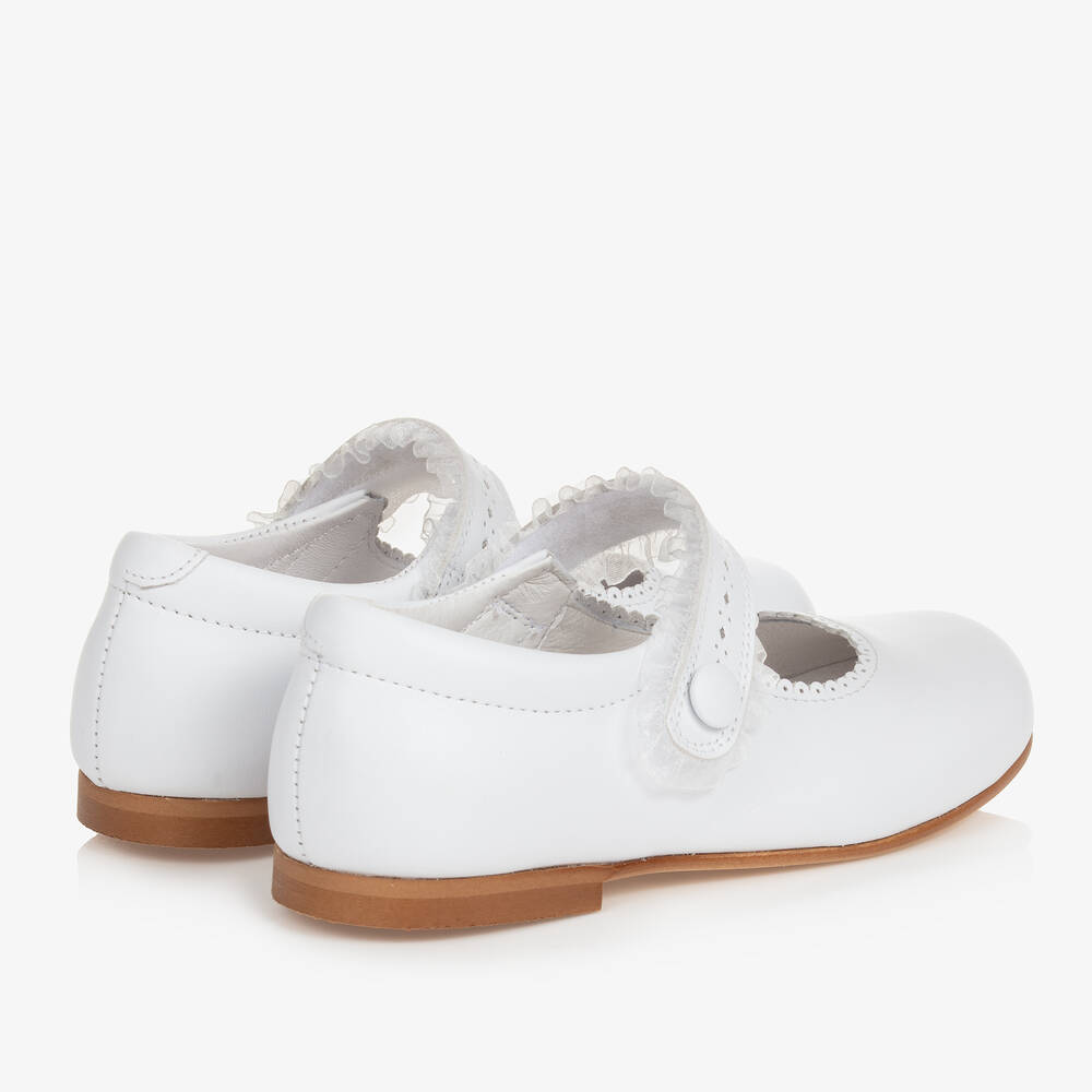Children's Classics-Girls White Leather Shoes | Childrensalon