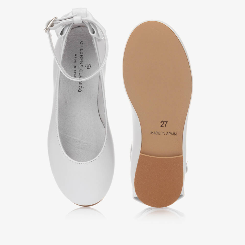 Children's Classics-Girls White Leather Shoes | Childrensalon