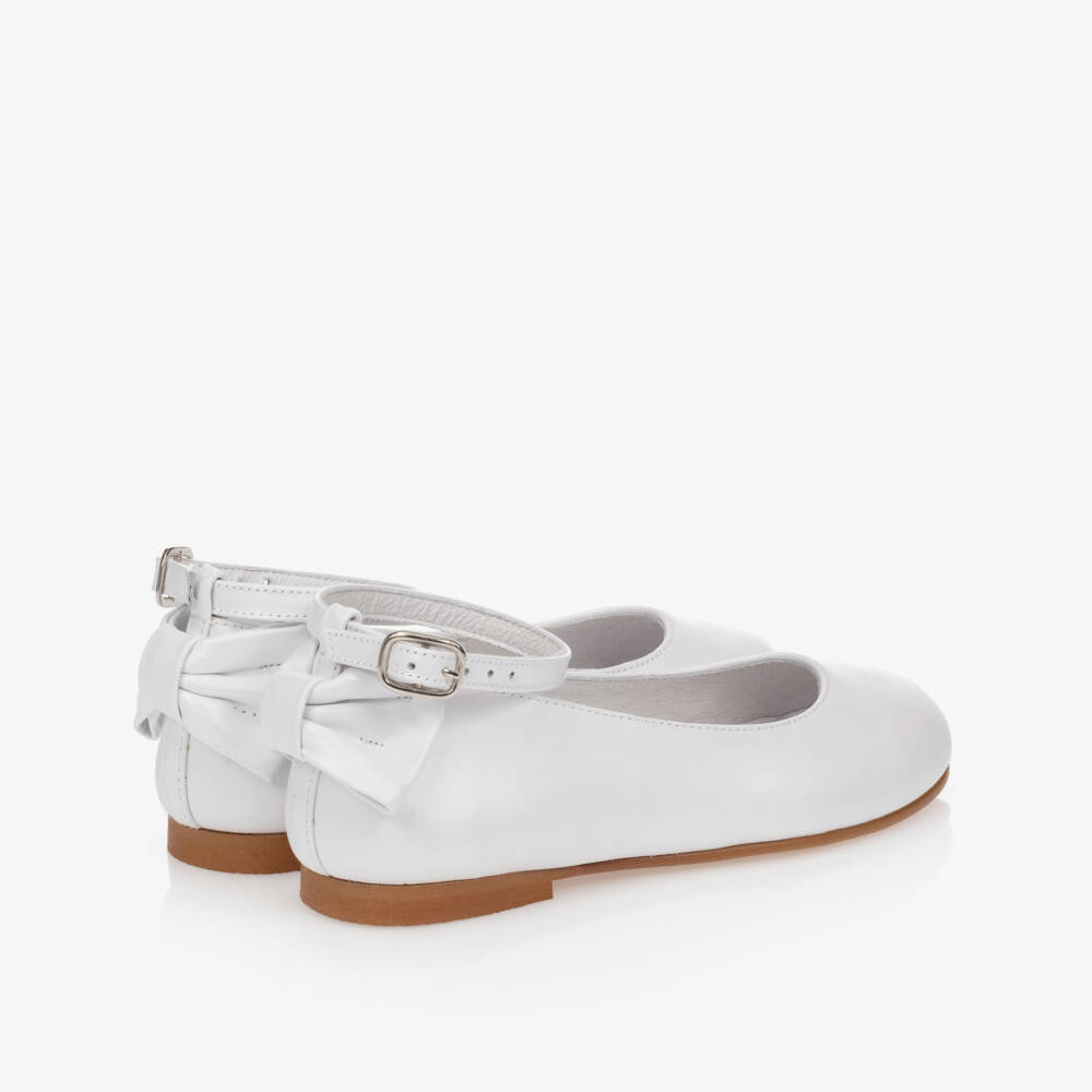 Children's Classics-Girls White Leather Shoes | Childrensalon