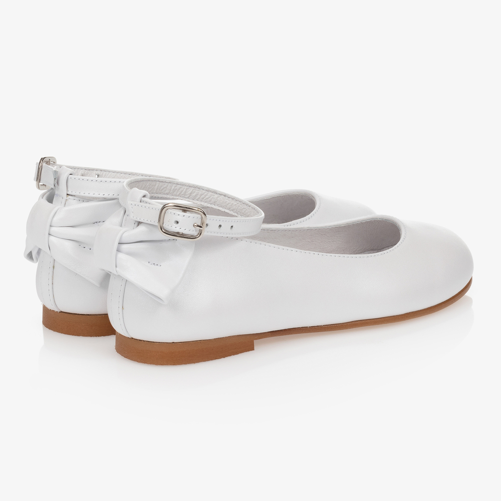 Children's Classics-Girls White Leather Shoes | Childrensalon