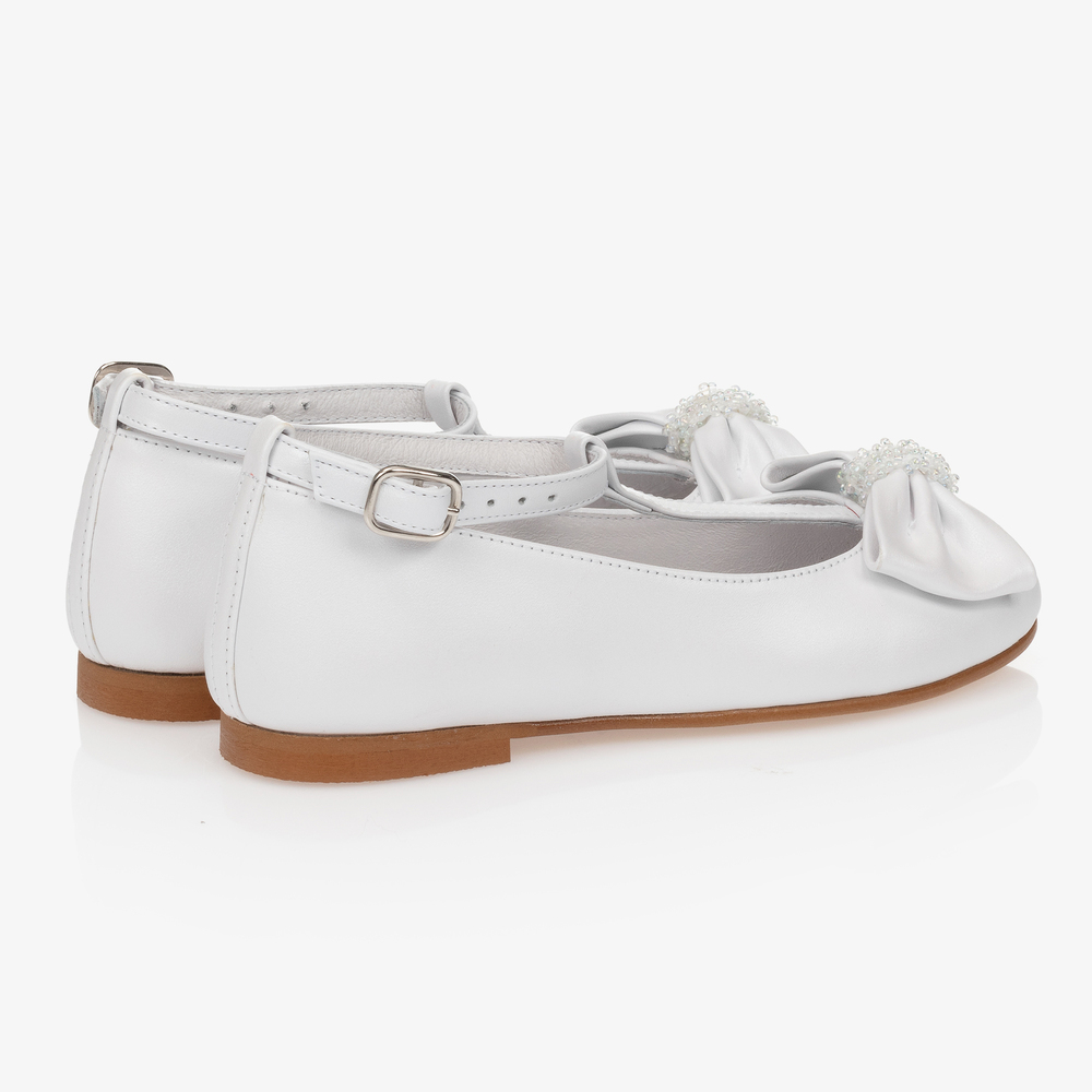 Children's Classics-Girls White Leather Shoes | Childrensalon