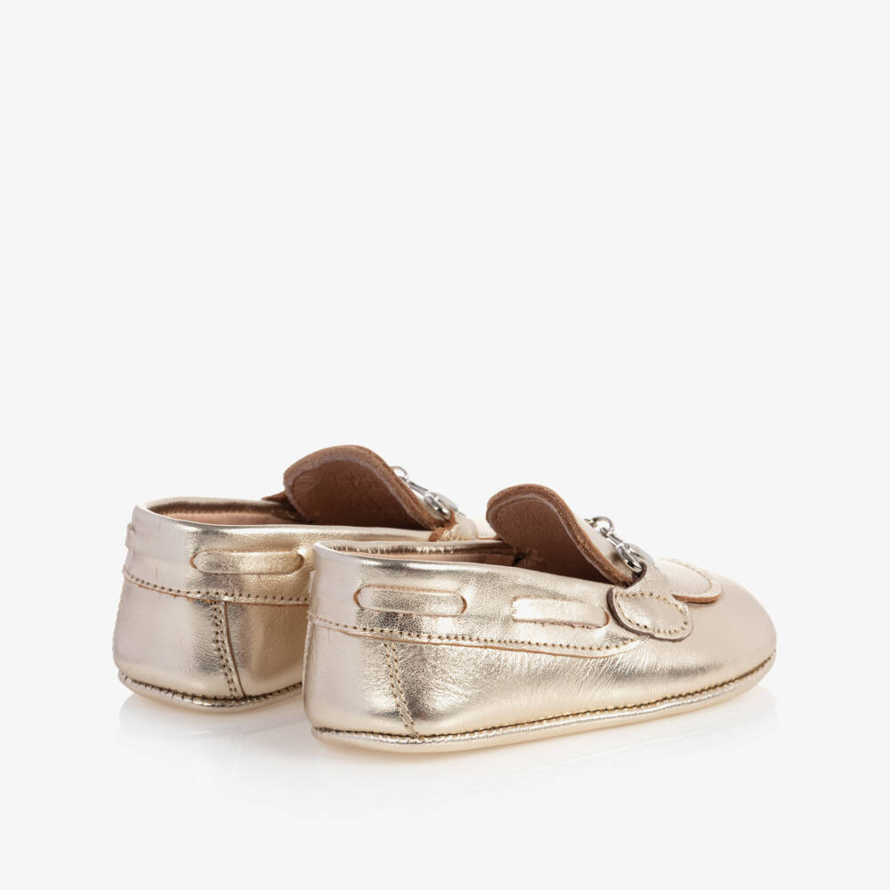 Children's Classics-Золотистые кожаные пинетки | Childrensalon