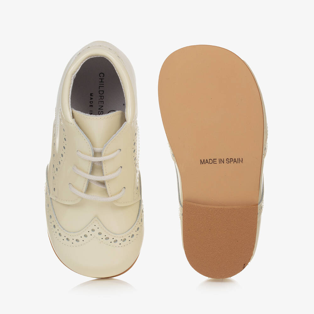 Children's Classics-Ivory Patent Leather Boots | Childrensalon