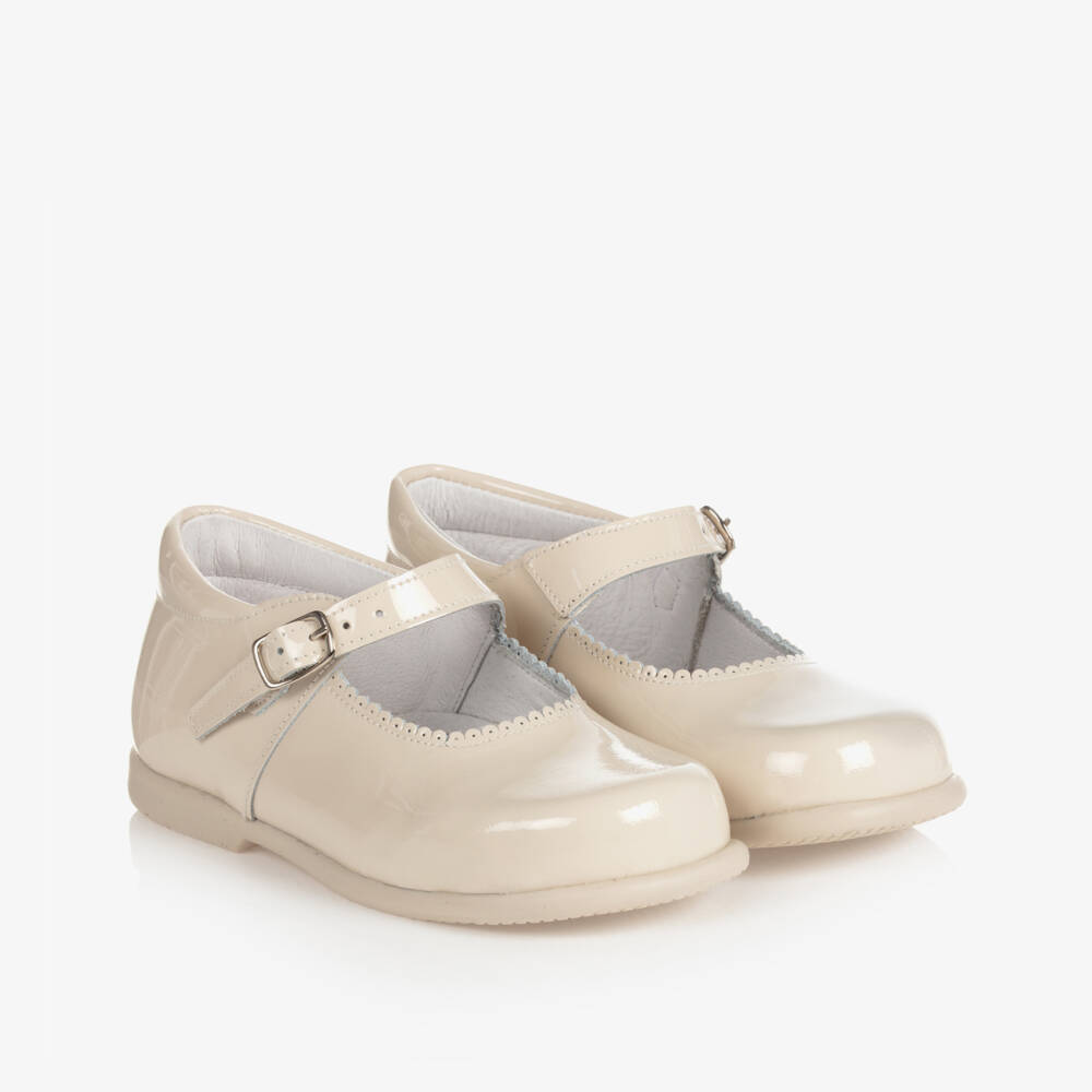 Children's Classics-Ivory Patent Leather Shoes With Buckle Strap | Childrensalon
